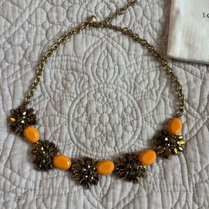 J. Crew Gold and Orange Statement Necklace